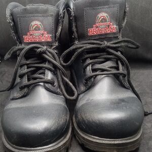Brahma Black Lace-Up Boots